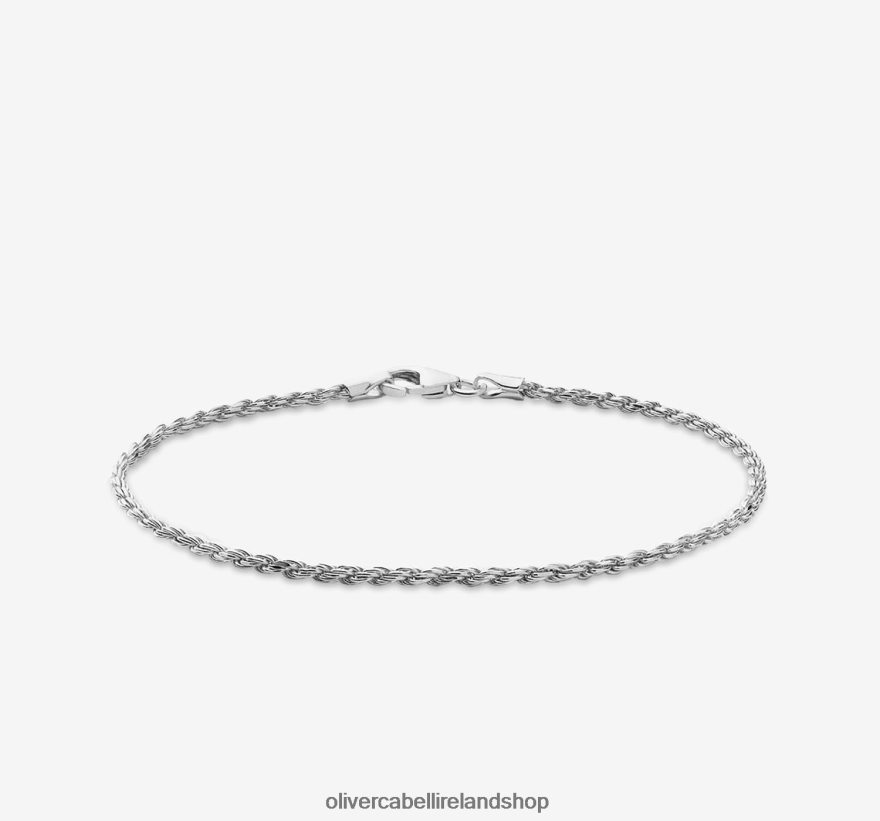 2mm Rope Chain Bracelet Men Silver 46NBLP229 Oliver Cabell Accessories