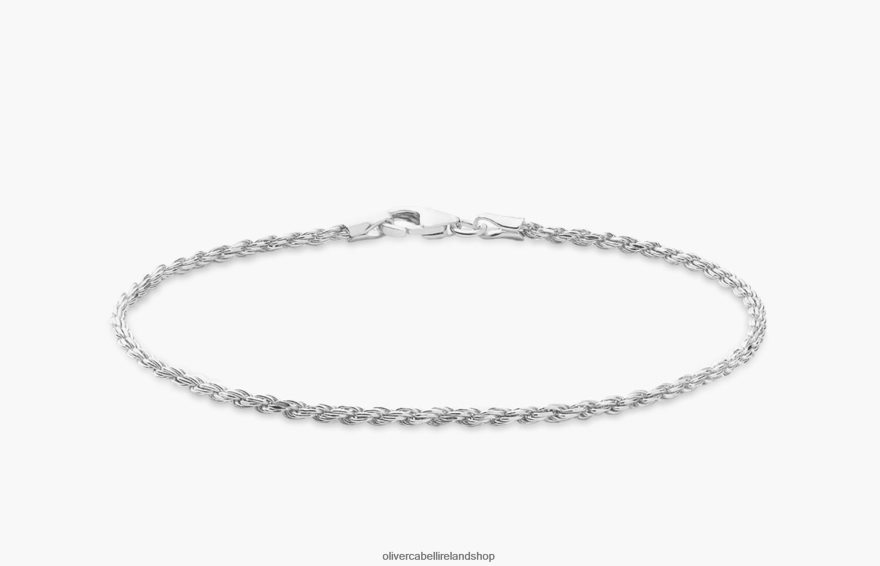 2mm Rope Chain Bracelet Men Silver 46NBLP229 Oliver Cabell Accessories