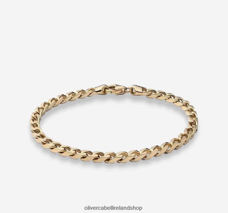 8mm Cuban Chain Bracelet Men Gold 46NBLP227 Oliver Cabell Accessories
