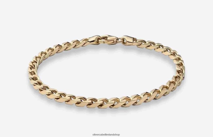 8mm Cuban Chain Bracelet Men Gold 46NBLP227 Oliver Cabell Accessories