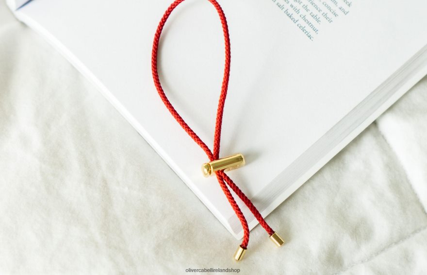 Cameron Cord Bracelet Men Red/Gold 46NBLP192 Oliver Cabell Accessories