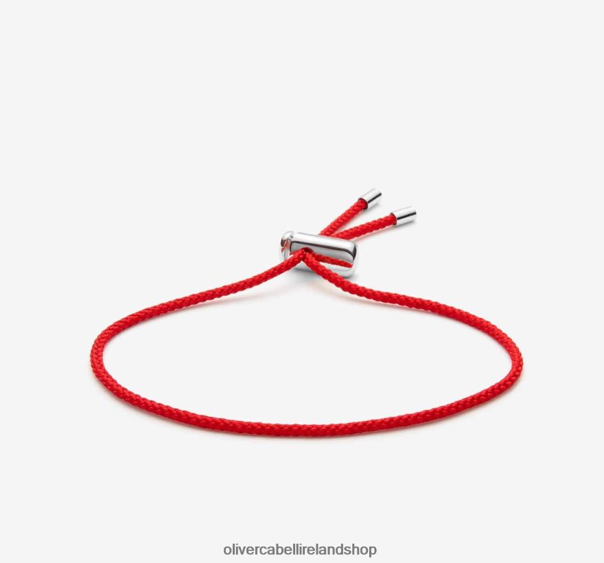Cameron Cord Bracelet Men Red/Silver 46NBLP205 Oliver Cabell Accessories