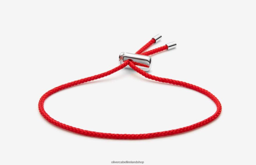 Cameron Cord Bracelet Men Red/Silver 46NBLP205 Oliver Cabell Accessories