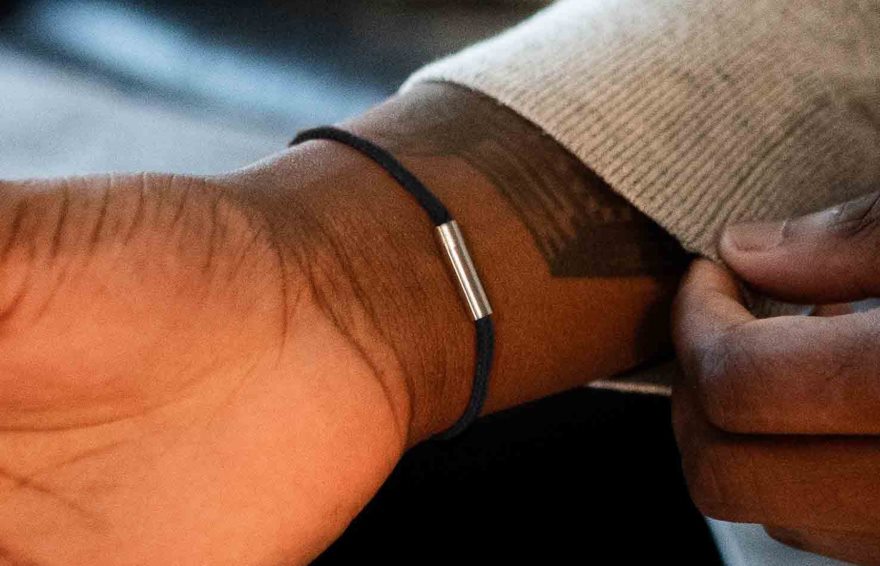 Fern Cord Bracelet Men Black 46NBLP204 Oliver Cabell Accessories