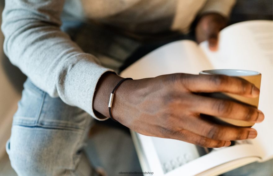 Fern Cord Bracelet Men Black 46NBLP204 Oliver Cabell Accessories