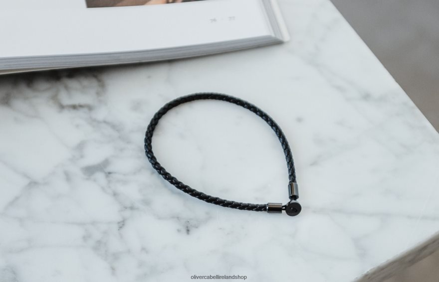 Gordon Leather Bracelet Men Black 46NBLP218 Oliver Cabell Accessories