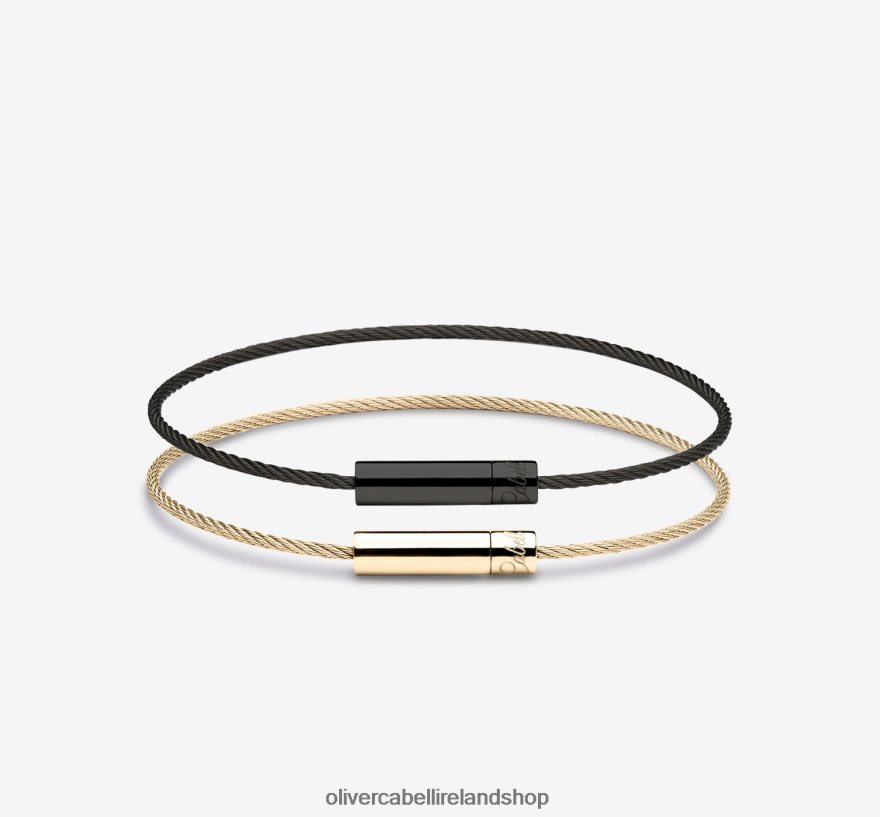 Michael Cable Bracelet Set Men Black/Gold 46NBLP199 Oliver Cabell Accessories
