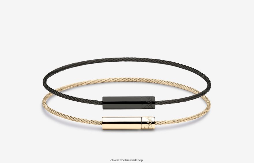 Michael Cable Bracelet Set Men Black/Gold 46NBLP199 Oliver Cabell Accessories