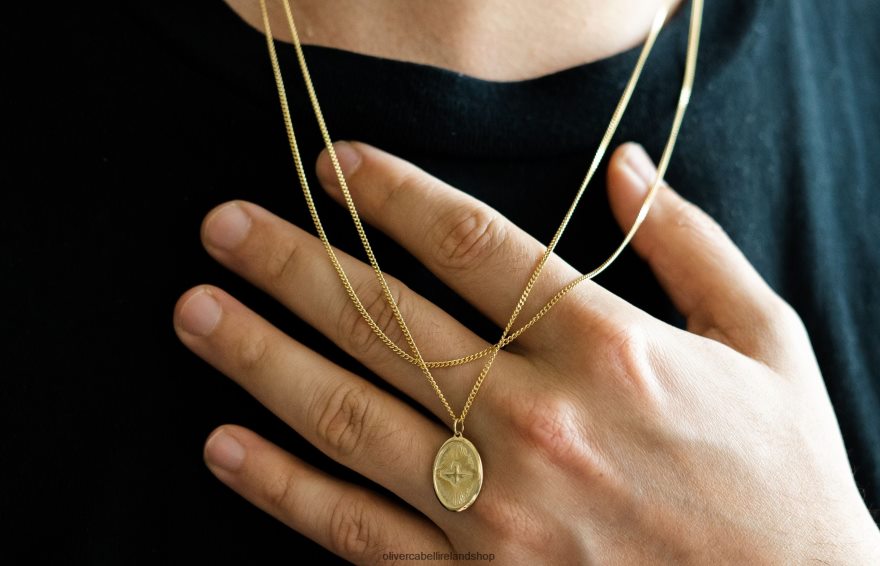 Dove Pendant Necklace Men Gold 46NBLP209 Oliver Cabell Accessories