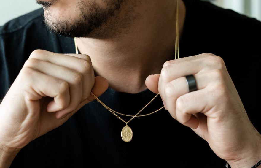 Dove Pendant Necklace Men Gold 46NBLP209 Oliver Cabell Accessories