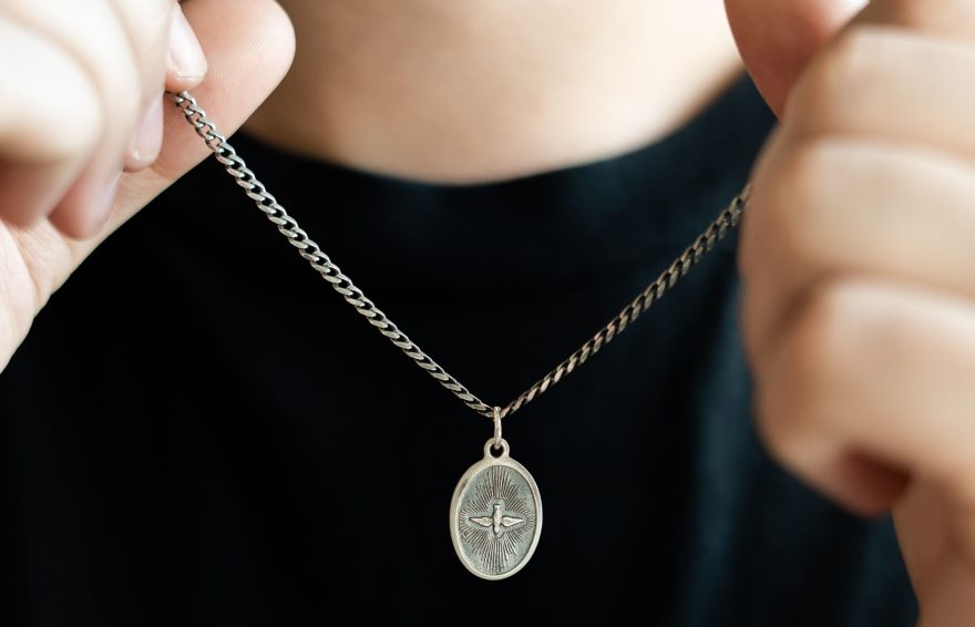 Dove Pendant Necklace Men Silver 46NBLP210 Oliver Cabell Accessories