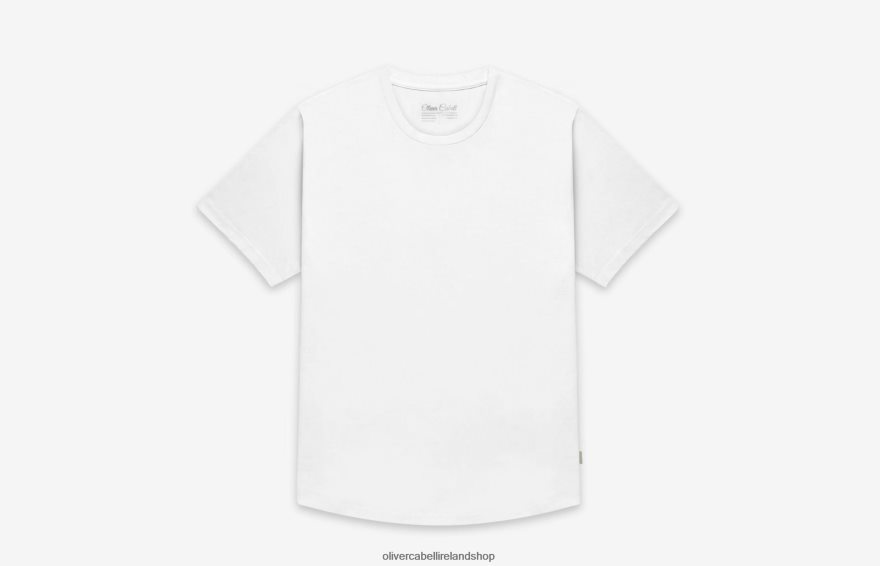 Curved Hem Tee Men White 46NBLP247 Oliver Cabell Clothes