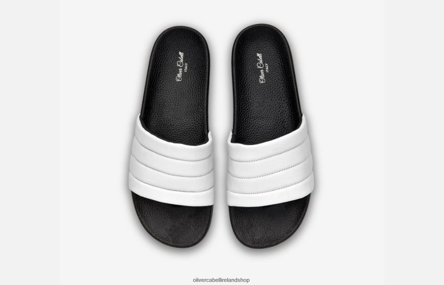 Vegan Slides Men White 46NBLP168 Oliver Cabell Footwear