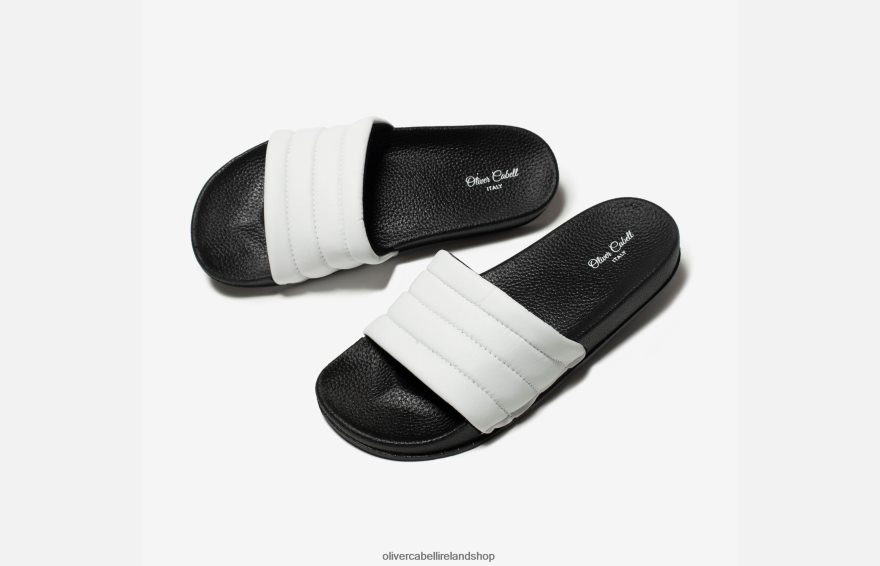 Vegan Slides Men White 46NBLP168 Oliver Cabell Footwear