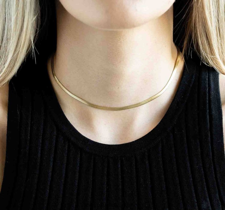 Herringbone Choker Women Gold 46NBLP426 Oliver Cabell Accessories