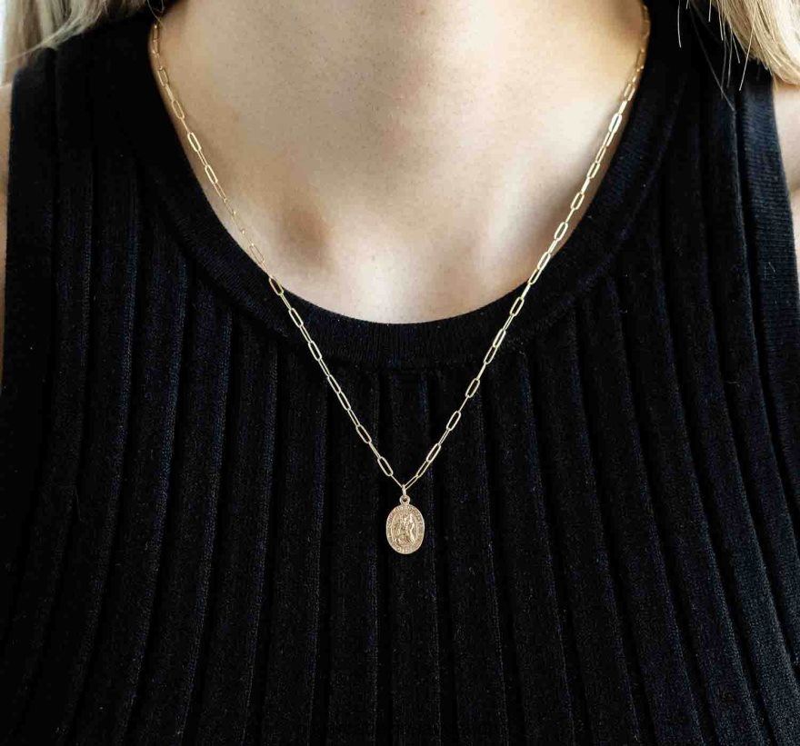 St. Christopher Necklace Women Gold 46NBLP433 Oliver Cabell Accessories