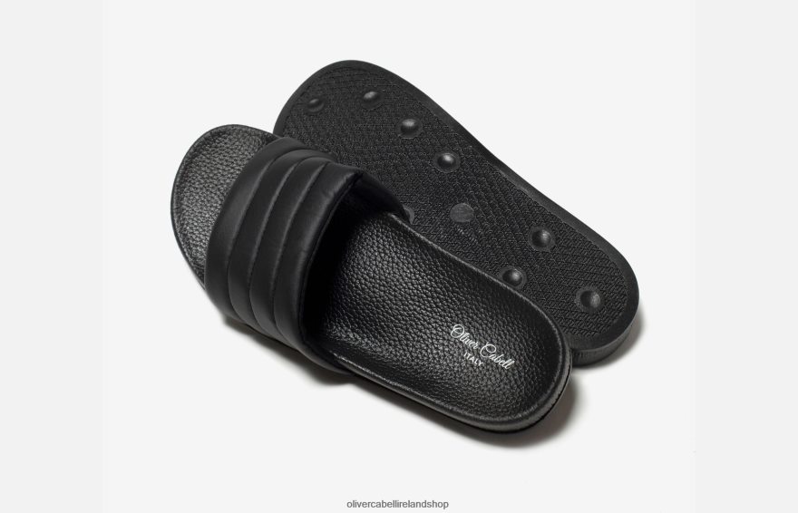 Vegan Slides Women Black 46NBLP383 Oliver Cabell Footwear